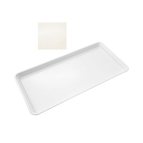 MFG Fiberglass Market Display Tray 9" x 18" x 1" High 1 Each White