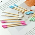 thumbnail image 4 of 100 Pcs/set Double-head Cotton Swabs Lipstick Applicator Swabs Remover Sticks Ear Clean Wooden Sticks Cotton Swab Makeup Tools, 4 of 6