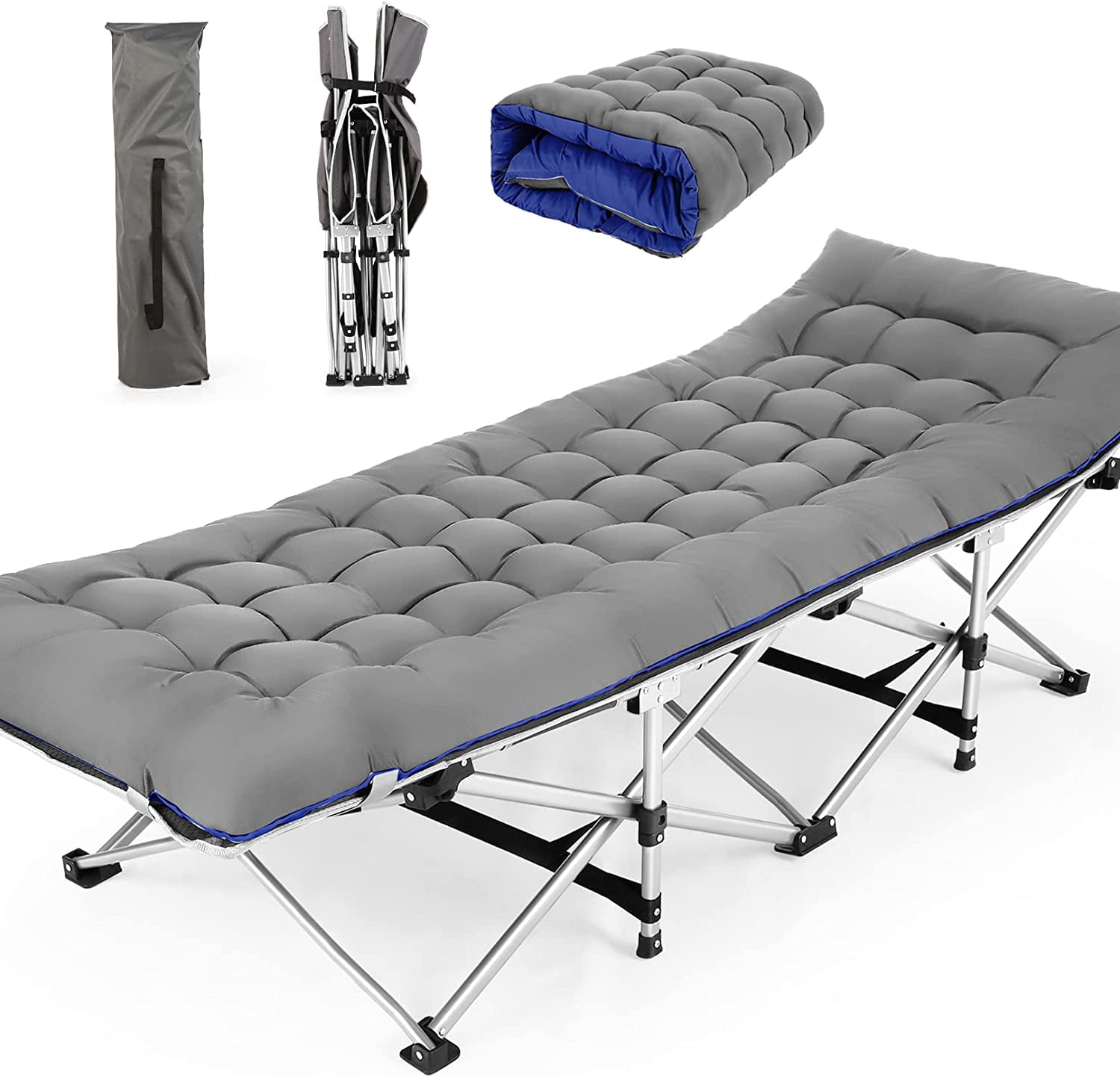 Yodudm Folding Camping Cot, Portable Camping Cot for Adults, 900LBS