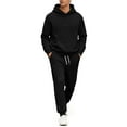 thumbnail image 2 of Zimjoy Men Sweatsuits Sets Workout Mens Track Suits 2 Piece Set Casual Hoodie and Sweatpants Set Fall Sportswear Tracksuits with Pockets, Black L, 2 of 5