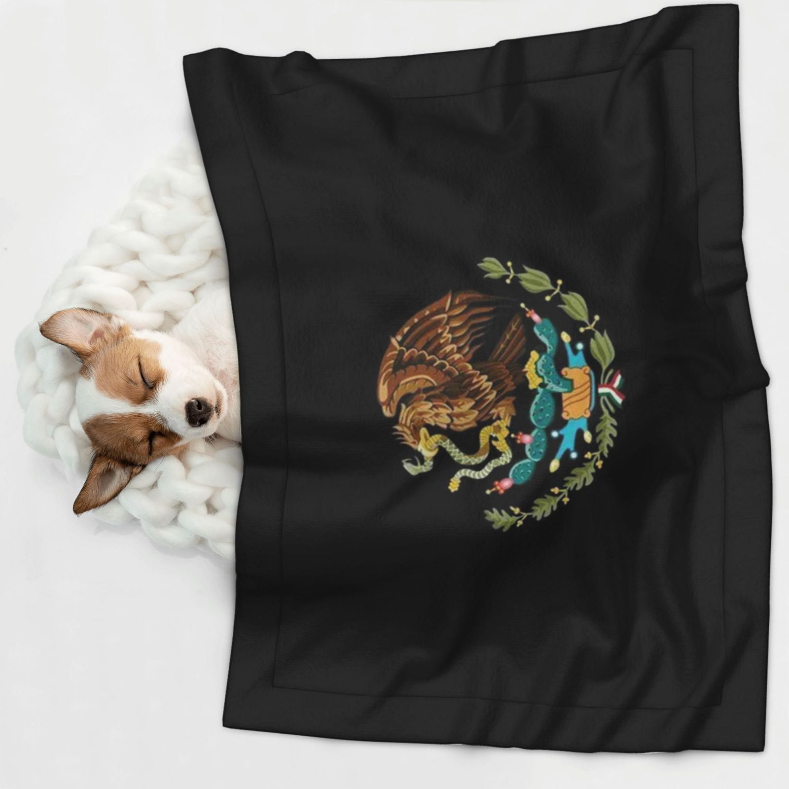 Flannel Throw Dog Blanket Mexico-Logo Soft Warm Print Pet Blankets for Small Dog Cat Puppy