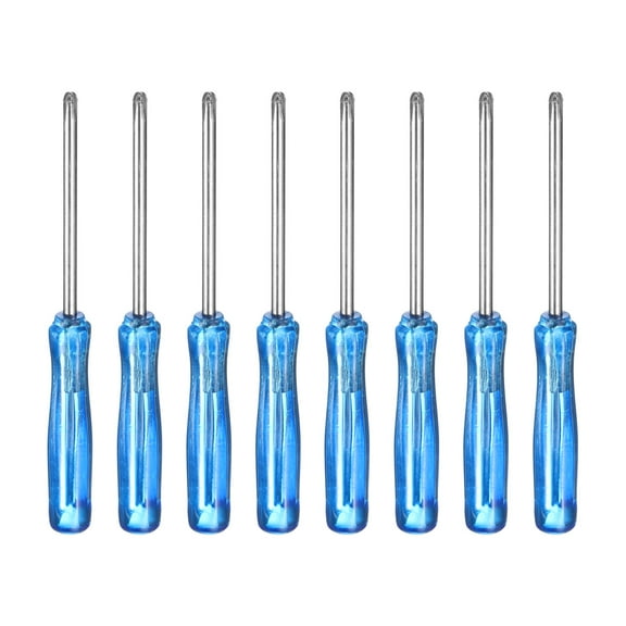 Uxcell 8pcs PH00 Mini Phillips Screwdriver #00 2.6" Length Screwdrivers 1.3" Carbon Steel with Ergonomic Handle for DIY Repairing, Blue