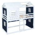 thumbnail image 5 of Harper & Bright Designs Twin Over Twin Bunk Bed with Under-Bed Storage, Wood Twin Size Bunk House Bed with Tent and Windows, Blue+White, 5 of 17