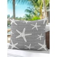 thumbnail image 4 of Outdoor Pillows Waterproof, Gery Starfish Coastal Throw Pillows with Inserts Included, Summer Beach Nautical Sea Ocean Indoor Outdoor Decorative Lumbar Pillow for Bed/Couch/Patio 18"x18", 1Pcs, 4 of 8