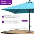 thumbnail image 6 of PURPLE LEAF 8' x 8' Square Outdoor Table Umbrella with Crank and Tilt, Aluminum Frame Patio Market Sun Umbrella, 8 Sturdy Ribs, Turquoise Blue, 6 of 10
