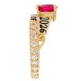 thumbnail image 2 of JackAni 14k Yellow Gold Simulated Ruby July Birthstone Gorgeous 2026 Graduation Ring - Size 9.75, 2 of 5