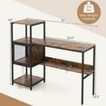 thumbnail image 3 of Costway Computer Desk with Bookshelf Large Wide Desktop Storage Shelves Metal Frame, 3 of 10