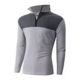 thumbnail image 7 of Yusimy Men's Color-Block Stand-Up Collar Half-Zip Waffle Knit Long Sleeve Sports Top Sporty Style, 7 of 7