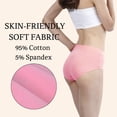 thumbnail image 5 of Buankoxy Women's Cotton Stretch Underwear Soft Mid Rise Briefs Underpants 4 Pack(Size 9), 5 of 6