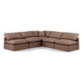 thumbnail image 1 of Meridian Furniture Sectionnel Modulaire en L en Cuir Végane Brun Indulge, 1 of 9