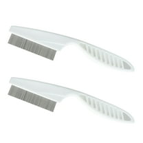 Aruwei 2Pcs Pet Flea Comb Stainless Steel Tear Stain Removal Grooming Brush for Dogs and Puppies