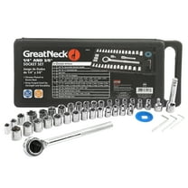 GreatNeck Ratchet and Socket Set, 1/4" & 3/8" Drive, 40 Pieces