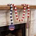thumbnail image 7 of 4th of July Garland Wooden Beads Decor,Red White Blue Rustic Home Decorations,Farmhouse Style Independence Day Wood Beadfor Labor Day Decor,31.5 Inch, 7 of 7