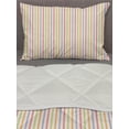 thumbnail image 3 of Pinstripe Comforter & Sham Bedding Set, Vertically Aligned Crayon Stroked Style Pastel Colored Crooked Parallel Lines, 3 pcs Duvet Set Microfiber Filling Quilt, 5 Sizes, Multicolor, by Ambesonne, 3 of 4