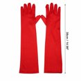 thumbnail image 3 of Unique Bargains 1 Pair Party Gloves Elegant Mid-Length Stretch Satin Long Opera Party Gloves 14.96"x4.72" Red, 3 of 5