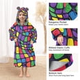 thumbnail image 3 of FORMRS Wearable Blanket Hoodie with Sleeves for Kids Cozy Flannel Sweatshirt, Colorful Psychedelic, 3 of 7