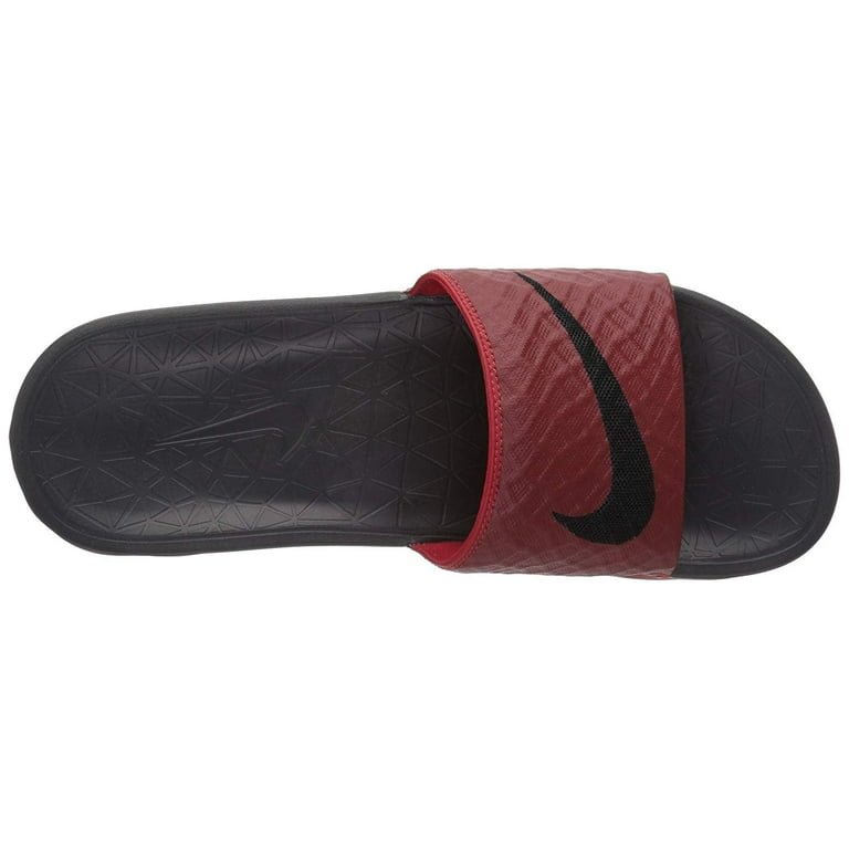 NIKE Men's Benassi Solarsoft Slide Sandal, University Red/Black, 9