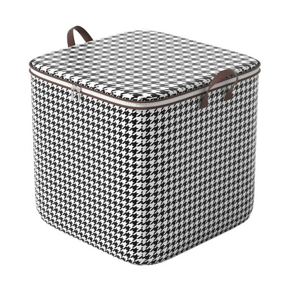 Fabric Storage Boxes for Organizing with Lids Houndstooth Clothes Bins Baskets Container Organizers