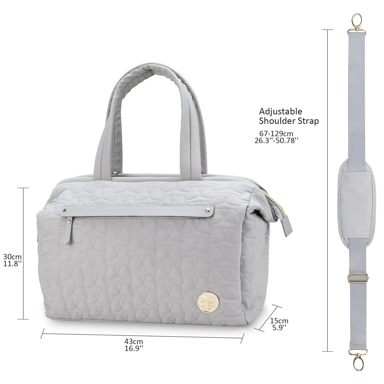 Sunyuer Diaper Bag Tote, Quilted Mommy Bag Function Large Capacity Maternity Bag with Shoulder Strap Wet Pocket