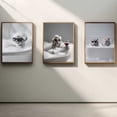 thumbnail image 6 of Animals Taking a Bath Abstract Funny Canvas Painting Print Wall Art for Living Room Bathroom Decoration Frameless, 6 of 7