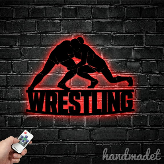 Handmadetneonsign Wrestling Metal Wall Art Light, Wrestling Sport Metal Sign Wall Decor, House Metal Decor 62980