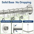 thumbnail image 2 of L Shaped Shower Curtain Rods, Adjustable (23''-69'' X 23''-69'') Corner Shower Rod with 12 Shower Curtain Rings, All 304 Stainless Steel, for Bathroom, Bathtub, Clothing Store, Need to Drill, Silver, 2 of 9