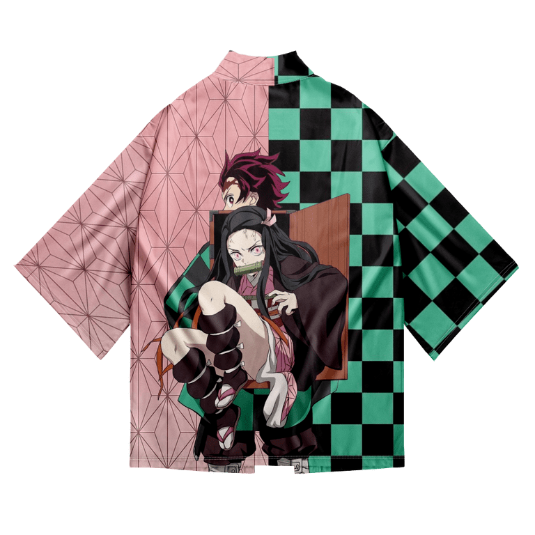 Demon Slayer Kamado Tanjirou Costume Kamado Nezuko Kimono Cardigan Anime  Jacket Coat Top for Unisex Adult Kids 