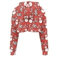 thumbnail image 3 of Suhoaziia Lightweight Hoodie Crop Tops for Women HO HO HO Pullover Hoodie Preppy Christmas Snowman Streetwear Printed Graphic Round Neck Size XL Winter Clothing Daily Wear, 3 of 6