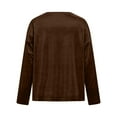 thumbnail image 7 of Velvet Cowl Neck Tops for Women Long Sleeve Dressy Casual Blouses Elegant Christmas Party Holiday Outfits (XL, Brown), 7 of 7