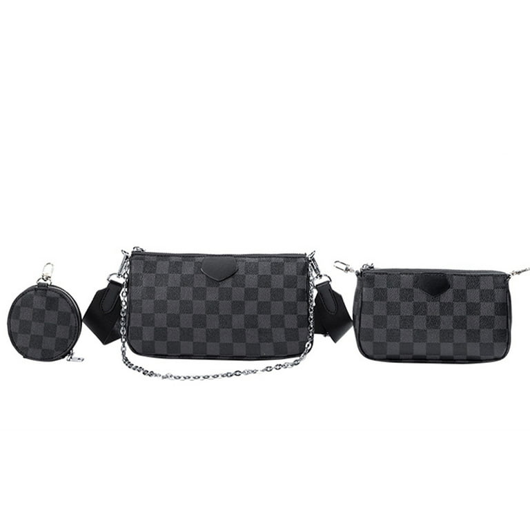 Sexy Dance Checkered Crossbody Bags,Checkered Tote Shoulder Bag,PU Vegan  Leather Shoulder Satchel Bag,Big Capacity Handbag With Coin Purse including  3