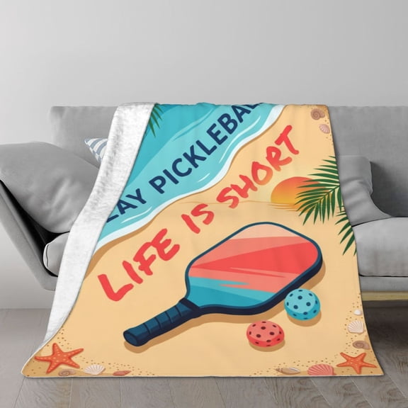 Pickleball Throw Blanket Pickleball Lovers Gift, Sports Theme Throw Blanket for Women Men Couch Sofa Home Decor 50x40