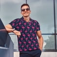thumbnail image 3 of Wukai Cute Flamingo Men’s Polo Shirts,Quick-Dry Athletic Shirt,Classic Fit Shirts-, 3 of 8