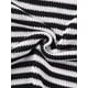 thumbnail image 5 of INSPIRAR CHIC Camiseta de Punto de Rayas de Manga Corta con Cuello Redondo para Mujeres Verano 2XL Negro, 5 of 6
