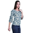 thumbnail image 3 of Moomaya Ruffle Sleeve Printed Cotton Womens Tops Plus Size Short T-Shirt Top, 3 of 5
