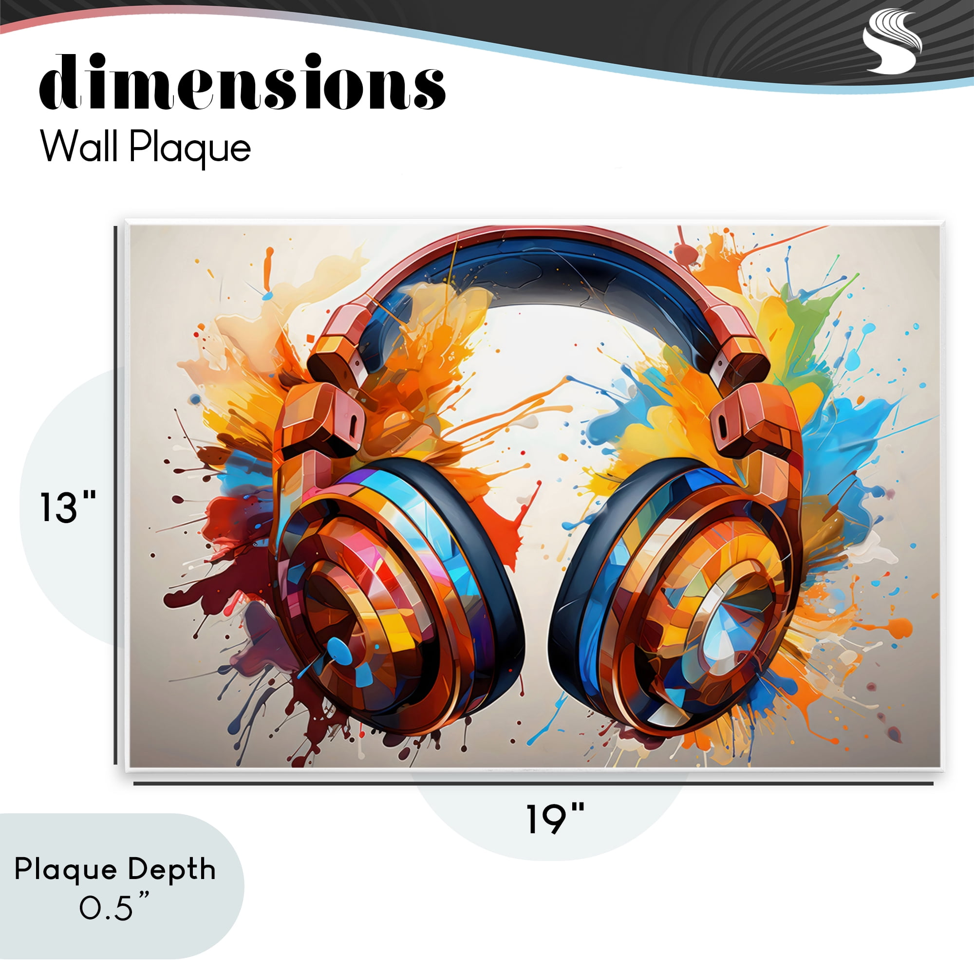 Stupell Industries Music In Color Splatter Wall Plaque Art, design by Creative Studio