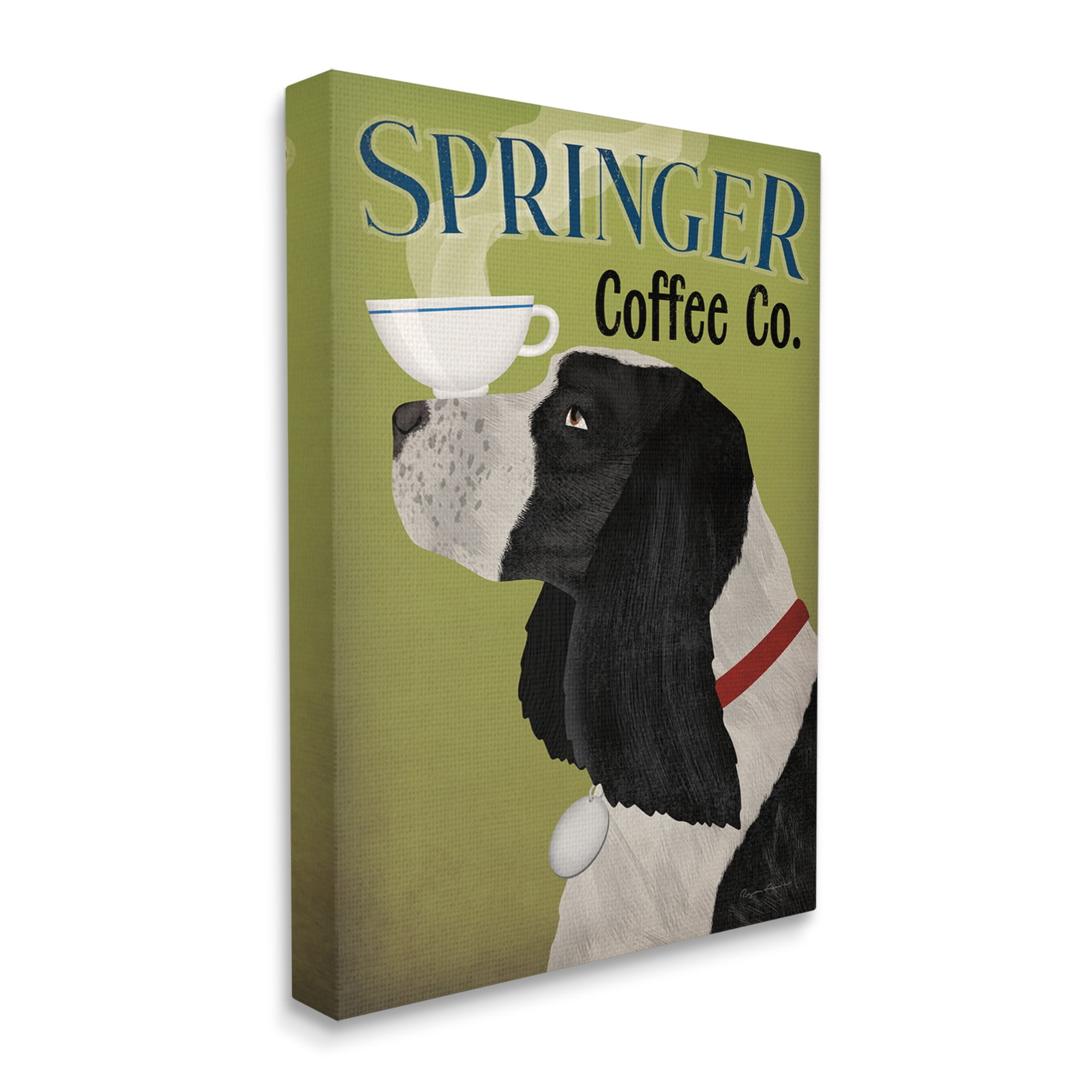 Stupell Industries Springer Coffee Advertisement Animals & Insects Painting Gallery Wrapped Canvas Print Wall Art, 30 x 40