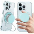 thumbnail image 1 of wonima02 Magnetic Phone Grip for Magsafe Phone Grips [Comfortable Grip], Expandable Collapsible Phone Grip Stand Holder for Magsafe Kickstand, for iPhone 16 15 14 13 12 Series,TransparentGrassGreen, 1 of 1