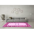 thumbnail image 3 of Ahgly Company Indoor Square Oriental Pink Modern Area Rugs, 3' Square, 3 of 4