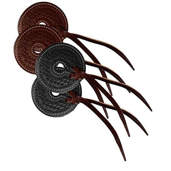 Basket Tooled Leather Bit Guards