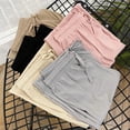 thumbnail image 3 of Pantalones largos de pierna ancha para mujer, informales, con cintura elástica lisa, holgados hasta el tobillo, de seda helada, rectos para primavera y verano, 3 of 5