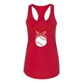 thumbnail image 2 of Wild Bobby, Cute Baseball Mom Ribbon Gift, Mother's Day, Women Racerback Tank Top, Red, Small, 2 of 3