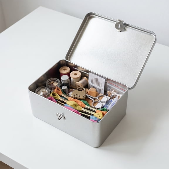 Homoyoyo Plated Silver Tinplate Storage Box with Lock for Home Decor and Jewelry