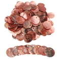 thumbnail image 1 of Uxcell 120Pcs Conchas de Capiz 1.5cm/0.6" Redondas Naturales con 2 Agujeros para Decoración de Manualidades, Marrón, 1 of 6