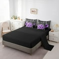 thumbnail image 6 of Feelyou Romantic Valentine's Day Twin Bedding Sets 7-Piece, Rose Flower Purple Bedding Comforter Set, Rustic Lodge Cabin Reversible Sheet Sets, Microfiber Bedroom Decor, 6 of 9