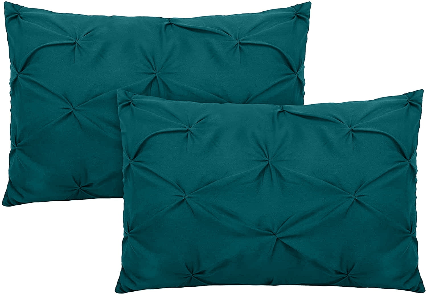 Vedanta Home Collection Queen Pinch Pillow Shams Set of 2 Teal Blue 600  Thread Count 100% Natural Cotton Pack of Two Queen 20''x 30'' Pillow Shams  Decorative - Walmart.com
