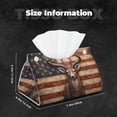 thumbnail image 6 of Lsque Deer American Flag Wall Printed Long Tissue Box Cover Holder, Facial Paper Organizer Dispenser,Triangle with Bottom Belt, PVC Leather Decorative Organizer, 6 of 9