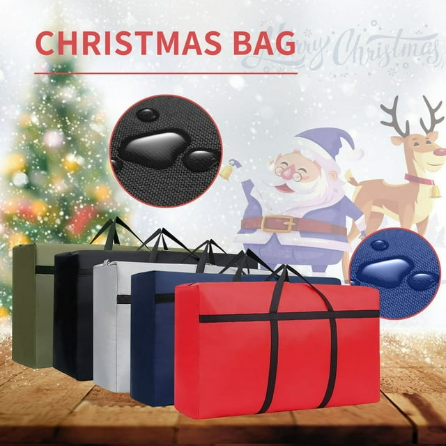 Décorations d'Halloween Sac de Transport Imperméable pour Rangement Modèle de Poupée Arbre de Noël Rouge 90*58*28CM
