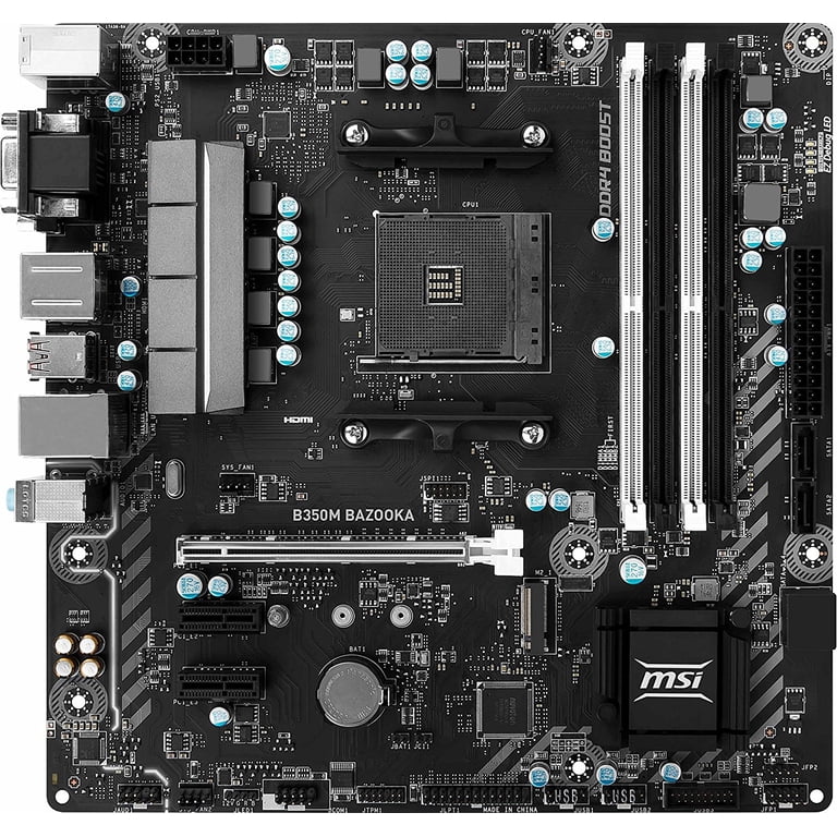 MSI B350M BAZOOKA Desktop Motherboard, AMD Chipset, Socket AM4