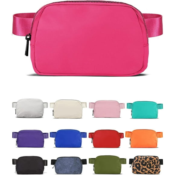 shiyou-Fanny Pack Cross Body Bag Small Crossbody Bags for Women Men Trendy Nylon Waterproof Mini Purse Travel Running Belt Bag Lulu Dupes Bum Hip Chest Waist Pack Side Bag Must Have Hot Pink