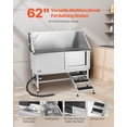 thumbnail image 2 of VEVOR 62 Inch Dog Grooming Bath Tub Stainless Steel w Stairs Water Filter, 2 of 9